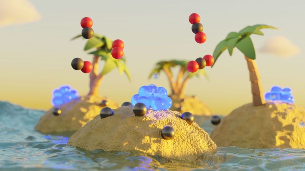 Nanometergroße Palladium-Partikel auf Ceroxid-„Inseln“ machen den Edelmetall-Katalysator stabil und effizient. (Foto: ITCP, KIT) 