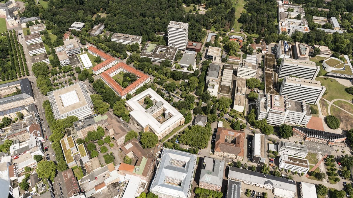 Aerial view of campus south