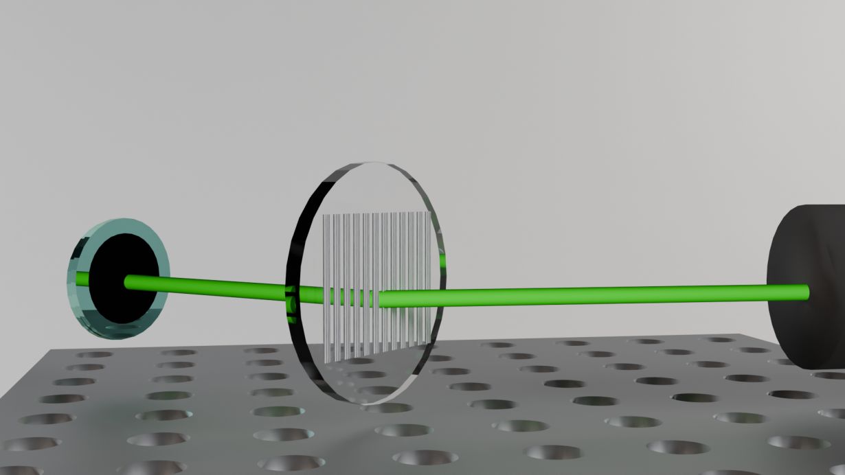 Ein Laser trifft auf ein Metagitter und lenkt Lichtwellen unter steilen Einfallswinkeln